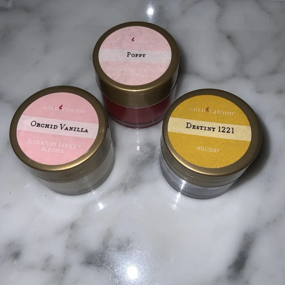 Lot 3 GOLD CANYON Candles‎ SCENT PODS 2.4 oz Melts Destiny 1221 Poppy Vanilla